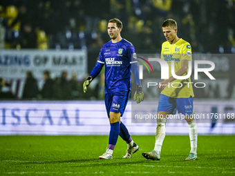 RKC goalkeeper Jeroen Houwen and RKC defender Dario van de Buijs appear dejected after the game during the match between RKC and NEC at the...