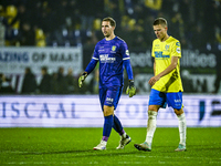 RKC goalkeeper Jeroen Houwen and RKC defender Dario van de Buijs appear dejected after the game during the match between RKC and NEC at the...