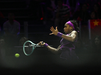 RIYADH, SAUDI ARABIA - NOVEMBER 09: Coco Gauff of USA during the Final match against Quinwen Zheng of China on Day 8 of the 2024 WTA Finals,...