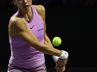 RIYADH, SAUDI ARABIA - NOVEMBER 09: Coco Gauff of USA during the Final match against Quinwen Zheng of China on Day 8 of the 2024 WTA Finals,...