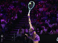 RIYADH, SAUDI ARABIA - NOVEMBER 09: Coco Gauff of USA during the Final match against Quinwen Zheng of China on Day 8 of the 2024 WTA Finals,...