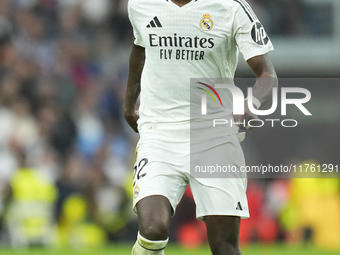 Antonio Rudiger centre-back of Real Madrid and Germany during the La Liga match between Real Madrid CF and CA Osasuna at Estadio Santiago Be...