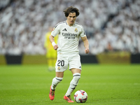 Fran Garcia left-back of Real Madrid and Spain during the La Liga match between Real Madrid CF and CA Osasuna at Estadio Santiago Bernabeu o...