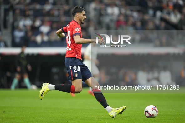 Alejandro Catena centre-back of Osasuna and Spain during the La Liga match between Real Madrid CF and CA Osasuna at Estadio Santiago Bernabe...