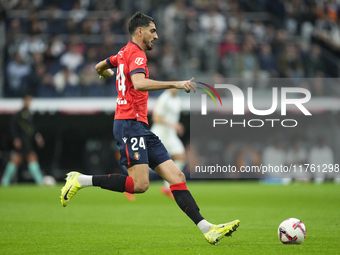 Alejandro Catena centre-back of Osasuna and Spain during the La Liga match between Real Madrid CF and CA Osasuna at Estadio Santiago Bernabe...