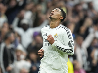 Jude Bellingham central midfield of Real Madrid and England celebrates after scoring his sides first goal during the La Liga match between R...