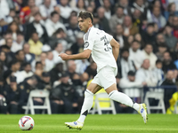 Raul Asencio centre-back of Real Madrid and Spain during the La Liga match between Real Madrid CF and CA Osasuna at Estadio Santiago Bernabe...