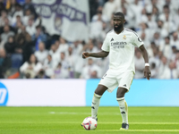 Antonio Rudiger centre-back of Real Madrid and Germany during the La Liga match between Real Madrid CF and CA Osasuna at Estadio Santiago Be...