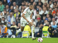 Kylian Mbappe centre-forward of Real Madrid and France during the La Liga match between Real Madrid CF and CA Osasuna at Estadio Santiago Be...