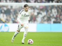 Federico Valverde central midfield of Real Madrid and Uruguay during the La Liga match between Real Madrid CF and CA Osasuna at Estadio Sant...