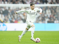 Federico Valverde central midfield of Real Madrid and Uruguay during the La Liga match between Real Madrid CF and CA Osasuna at Estadio Sant...