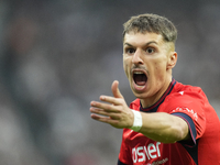 Bryan Zaragoza left winger of Osasuna and Spain protest to referee during the La Liga match between Real Madrid CF and CA Osasuna at Estadio...