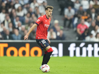 Aimar Oroz attacking midfield of Osasuna and Spain during the La Liga match between Real Madrid CF and CA Osasuna at Estadio Santiago Bernab...