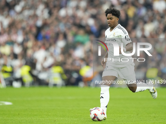 Arda Guler attacking midfield of Real Madrid and Turkey during the La Liga match between Real Madrid CF and CA Osasuna at Estadio Santiago B...