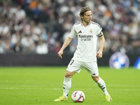 Luka Modric central midfield of Real Madrid and Croatia during the La Liga match between Real Madrid CF and CA Osasuna at Estadio Santiago B...