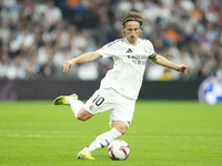 Luka Modric central midfield of Real Madrid and Croatia during the La Liga match between Real Madrid CF and CA Osasuna at Estadio Santiago B...