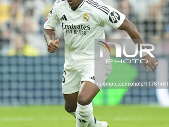 Endrick centre-forward of Real Madrid and Brazil during the La Liga match between Real Madrid CF and CA Osasuna at Estadio Santiago Bernabeu...