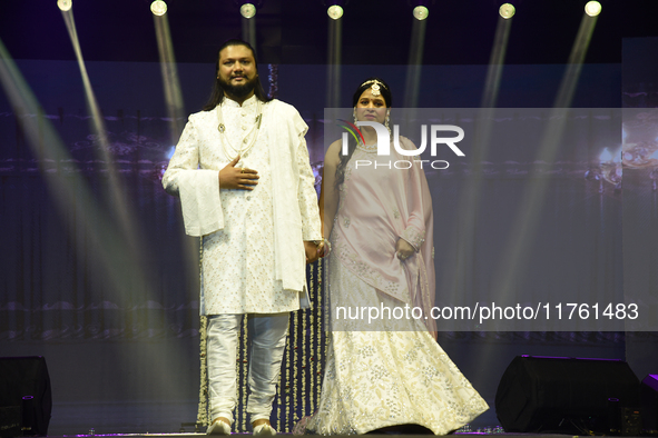 A city industrialist in Indian traditional dress walks the runway during a fashion show organized by Lions International at JW Marriott in K...