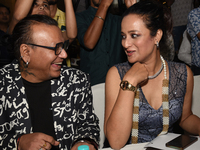 Fashion designer Tejas Gandhi and model Madhabilata Mitra participate in a fashion show organized by Lions International in JW Marriott, Kol...