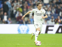 Luka Modric central midfield of Real Madrid and Croatia during the La Liga match between Real Madrid CF and CA Osasuna at Estadio Santiago B...