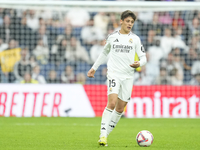 Arda Guler attacking midfield of Real Madrid and Turkey during the La Liga match between Real Madrid CF and CA Osasuna at Estadio Santiago B...