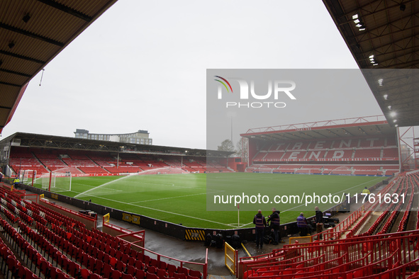 A general view inside the City Ground during the Premier League match between Nottingham Forest and Newcastle United at the City Ground in N...