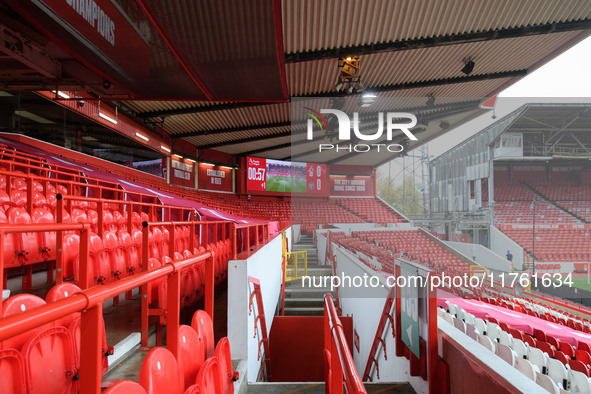 A general view inside the City Ground during the Premier League match between Nottingham Forest and Newcastle United at the City Ground in N...