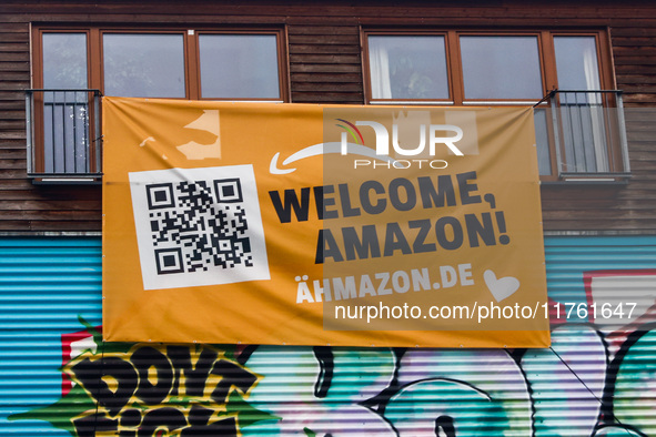 Welcon Amazon banner in Berlin, Germany on November 8th, 2024. 