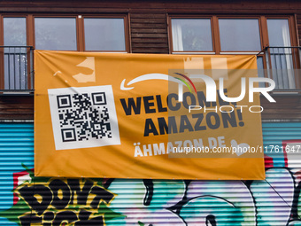 Welcon Amazon banner in Berlin, Germany on November 8th, 2024. (