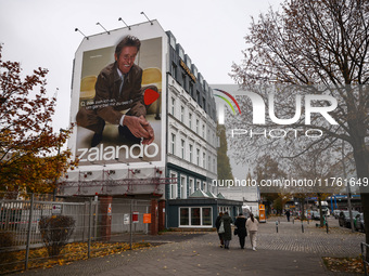 Willem Dafoe Zalando mural in Berlin, Germany on November 8th, 2024. (