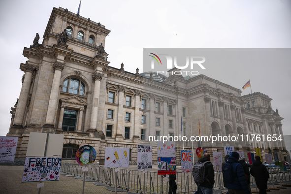 The Reichstag parliament building in Berlin, Germany on November 8th, 2024. 