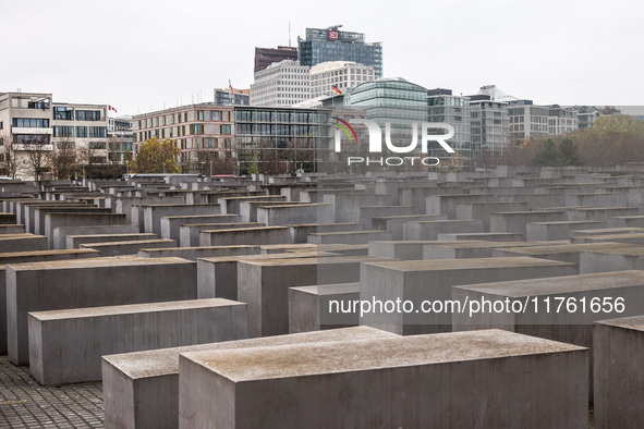 Memorial to the Murdered Jews of Europe in Berlin, Germany on November 8th, 2024. 