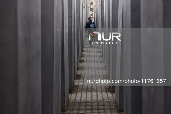 Memorial to the Murdered Jews of Europe in Berlin, Germany on November 8th, 2024. 