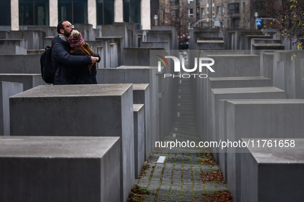 Memorial to the Murdered Jews of Europe in Berlin, Germany on November 8th, 2024. 