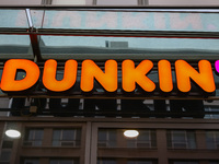 Dunkin' logo on a store in Berlin, Germany on November 8th, 2024. (