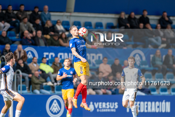 Manu Nieto of FC Andorra plays during the Primera RFEF 2024 - 2025 match between FC Andorra and Barakaldo CF at Estadi Nacional in Andorra L...