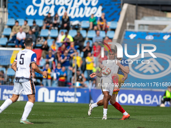 In Andorra La Vella, Andorra, on November 10, 2024, players are in action during the Primera RFEF 2024-2025 match between FC Andorra and Bar...