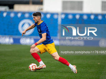 Almpanis of FC Andorra is in action during the Primera RFEF 2024-2025 match between FC Andorra and Barakaldo CF at Estadi Nacional in Andorr...