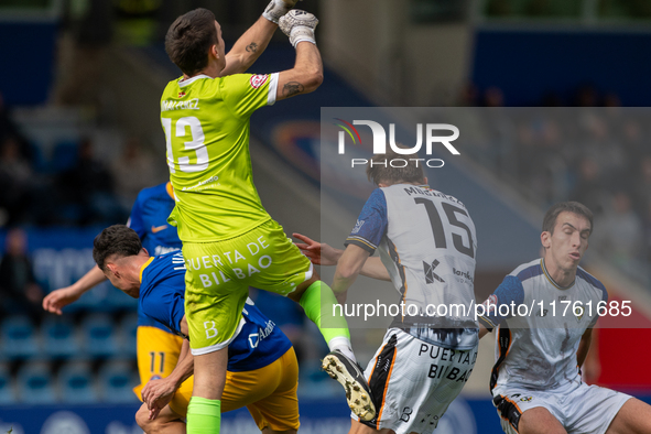 In Andorra La Vella, Andorra, on November 10, 2024, players are in action during the Primera RFEF 2024-2025 match between FC Andorra and Bar...