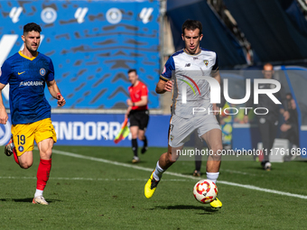 Iker Pedernales of Barakaldo CF is in action during the Primera RFEF 2024-2025 match between FC Andorra and Barakaldo CF at Estadi Nacional...