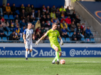 Unai Perez of Barakaldo CF is in action during the Primera RFEF 2024-2025 match between FC Andorra and Barakaldo CF at Estadi Nacional in An...