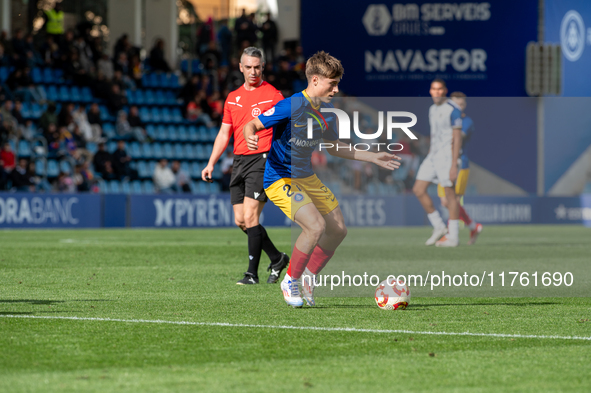 Ivan Rodriguez of FC Andorra is in action during the Primera RFEF 2024-2025 match between FC Andorra and Barakaldo CF at Estadi Nacional in...