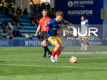 Ivan Rodriguez of FC Andorra is in action during the Primera RFEF 2024-2025 match between FC Andorra and Barakaldo CF at Estadi Nacional in...