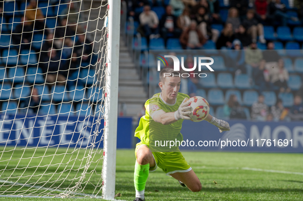 Unai Perez of Barakaldo CF is in action during the Primera RFEF 2024-2025 match between FC Andorra and Barakaldo CF at Estadi Nacional in An...