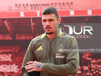 Morato of Nottingham Forest plays during the Premier League match between Nottingham Forest and Newcastle United at the City Ground in Notti...