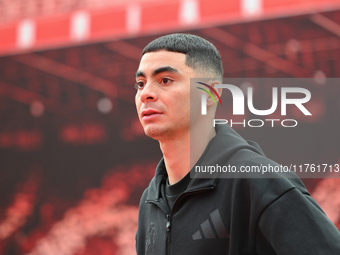 Miguel Almiron of Newcastle United participates in the Premier League match between Nottingham Forest and Newcastle United at the City Groun...