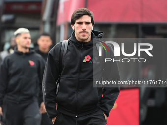 Sandro Tonali of Newcastle United participates in the Premier League match between Nottingham Forest and Newcastle United at the City Ground...