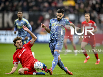 FC Twente forward Sam Lammers and AFC Ajax Amsterdam defender Josip Sutalo play during the match between Twente and Ajax at the Grolsch Vest...