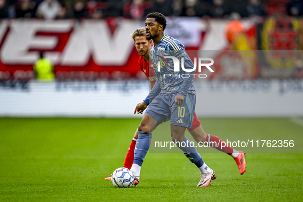 AFC Ajax Amsterdam forward Chuba Akpom plays during the match between Twente and Ajax at the Grolsch Veste stadium for the Dutch Eredivisie...