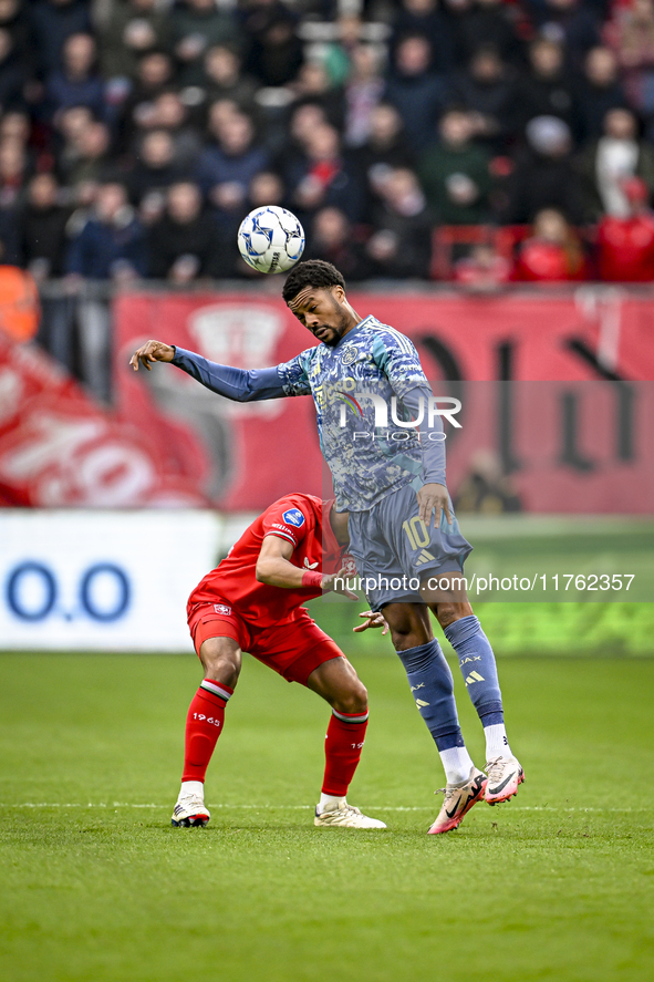 AFC Ajax Amsterdam forward Chuba Akpom plays during the match between Twente and Ajax at the Grolsch Veste stadium for the Dutch Eredivisie...